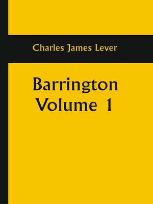 cover image of Barrington, Volume 1